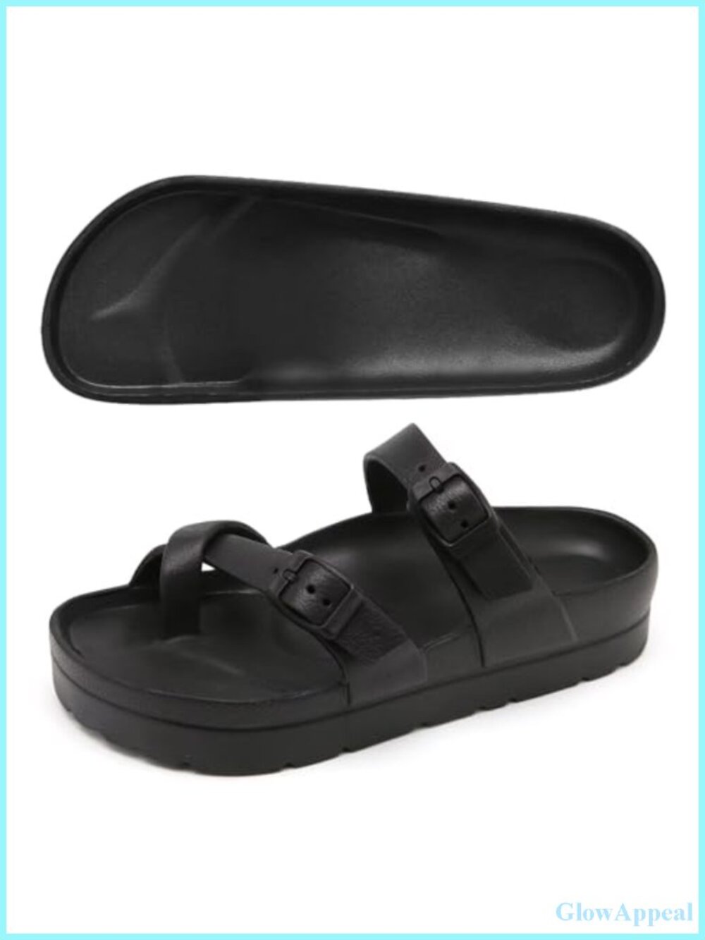 Women's Platform Slide Sandals EVA Arch Support Adjustable Buckle Beach